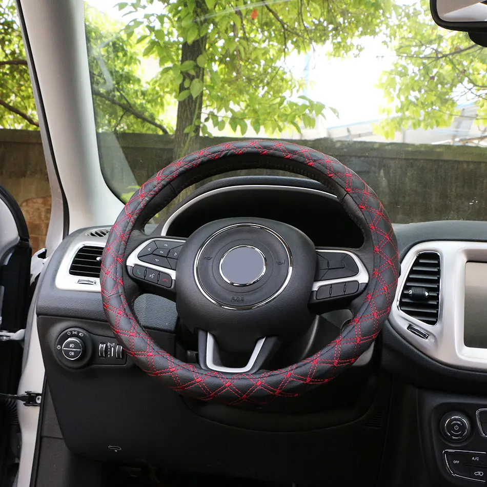 

Good texture Leather Steering Wheel Cover for Hyundai Verna Solaris Tucson Ix35 for Kia Sportage R QL for Honda Fit HRV Civic