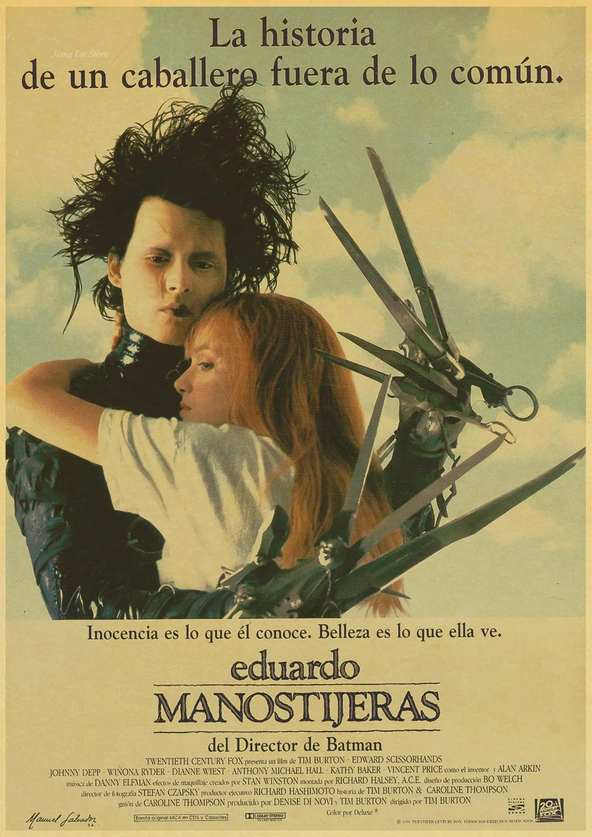 Классический фильм Эдварда сissorhands плакат печать на крафтовой бумаге украшение дома винтажный плакат на стену художественная роспись Наклейка на стену