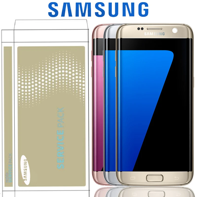 

Original 5.5'' The Burn Shadow Display For Samsung Galaxy S7 Edge G935 SM-G935F G935F LCD With Screen Digitizer With Frame