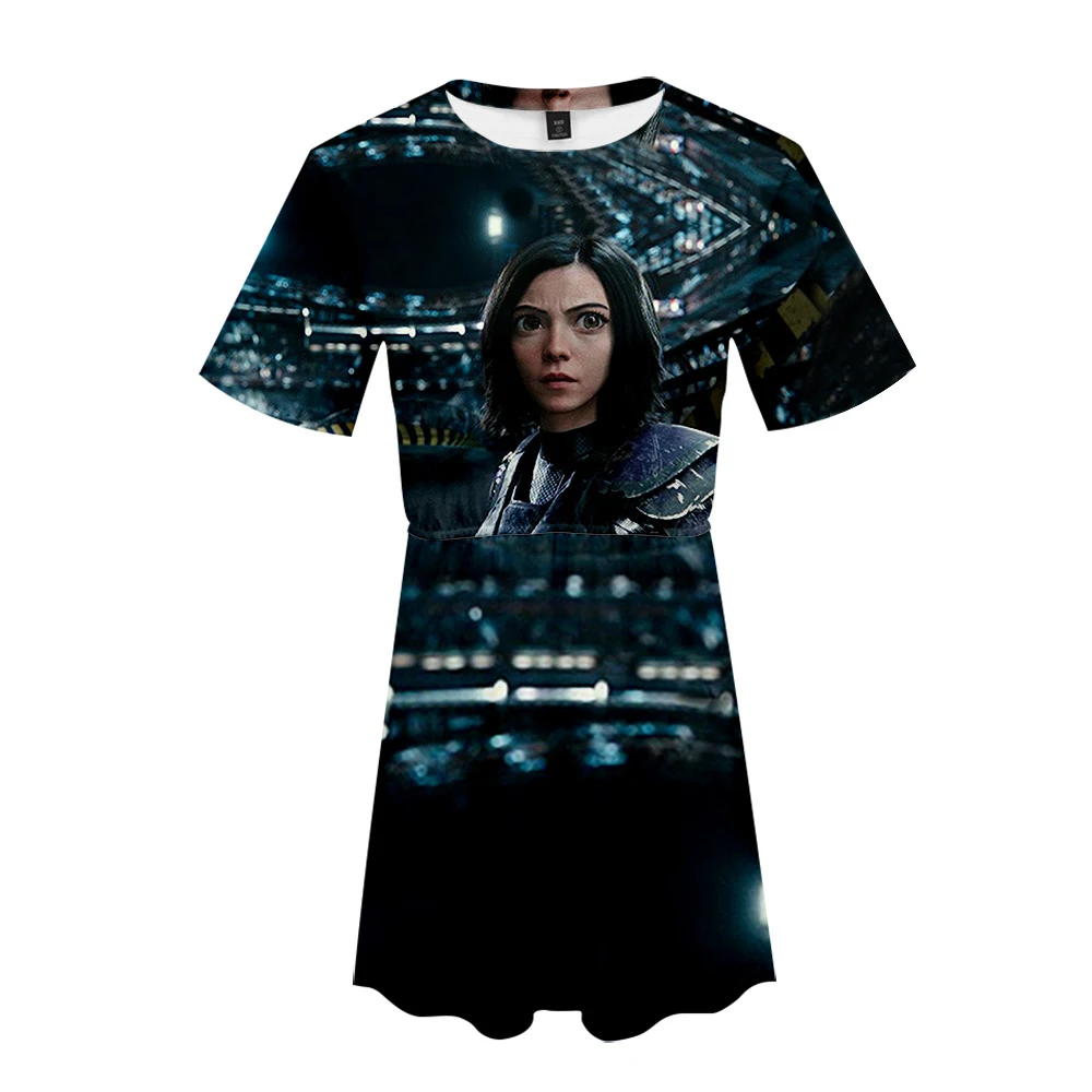 Платье Alita Battle Angel с 3D принтом женское модное летнее платье коротким рукавом лидер