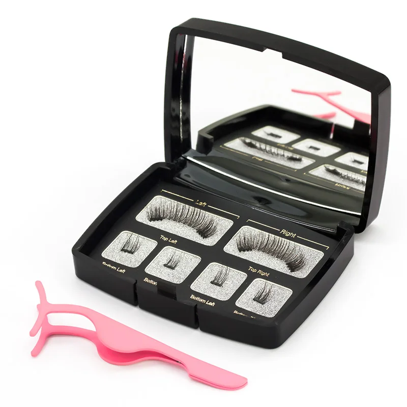 

Genailish Magnetic Eyeashes Handmade Natural False Eyelash with custom packaging Makeup Tool Box Acrylic Magnet Lashes faux cils