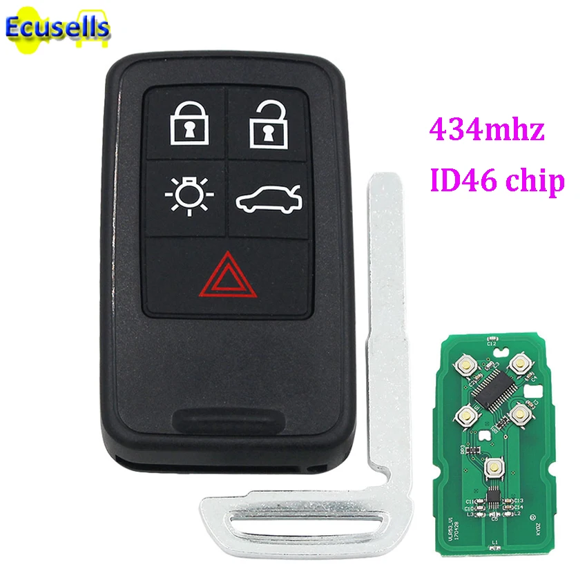 5 buttons Smart full Remote Key fob for Volvo XC60 S60 S60L V40 V60