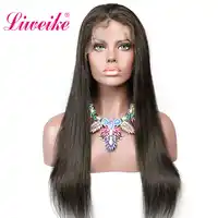 Liweike Straight Remy Hair Lace Front Wig For Black Women Brazilian Lace Frontal Human Hair 1B Pre Plucked Full Ends 13x4 Wigs