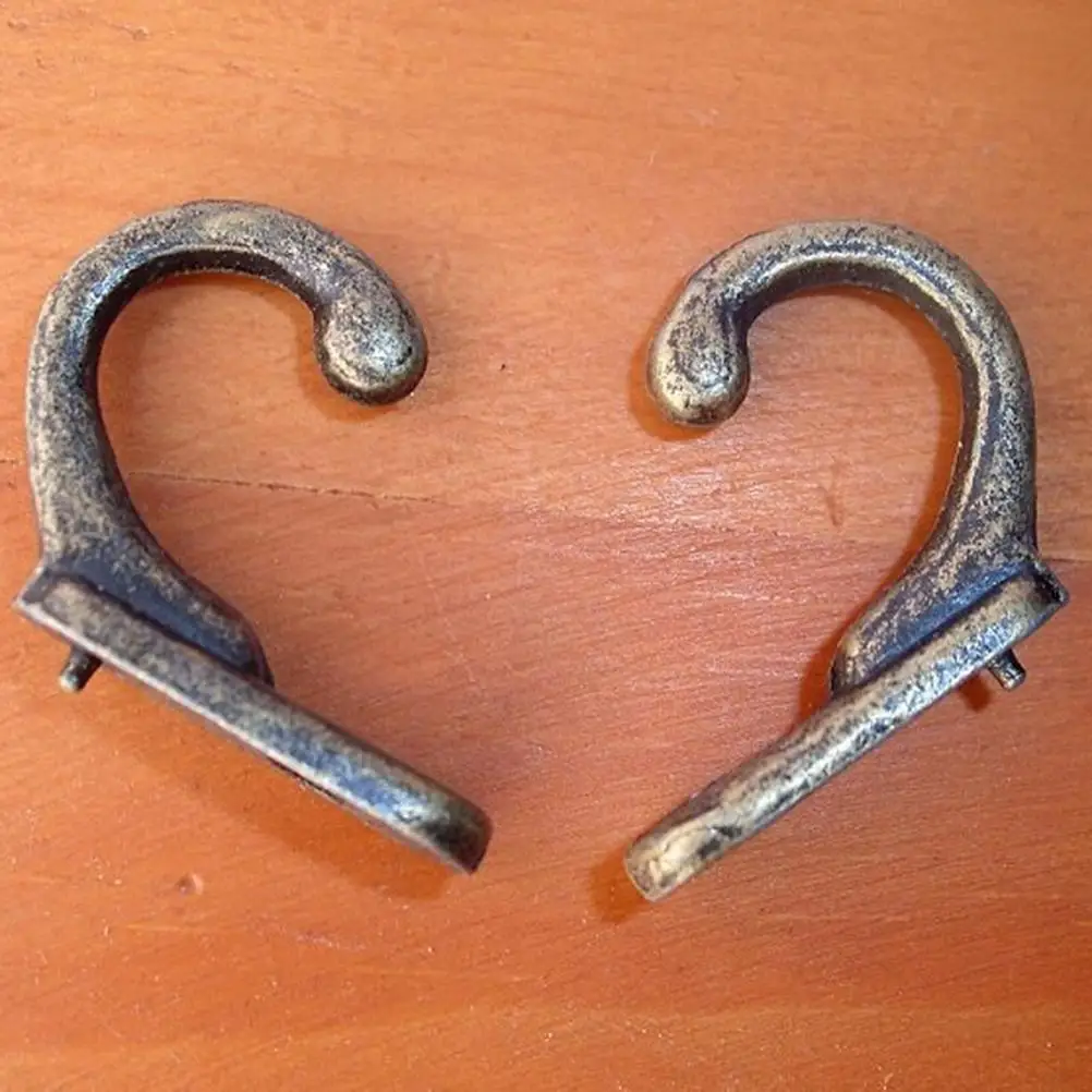 2Pcs Vintage Antique Single Hooks Hat Coat Clothes Towel Robe Hooks