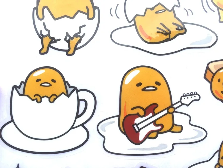 40 шт./4 компл. 6*6 см ПВХ наклейка Gudetama японский мультфильм Звезда татуировки для путешествий модель наклейка на коробке чемодан d22