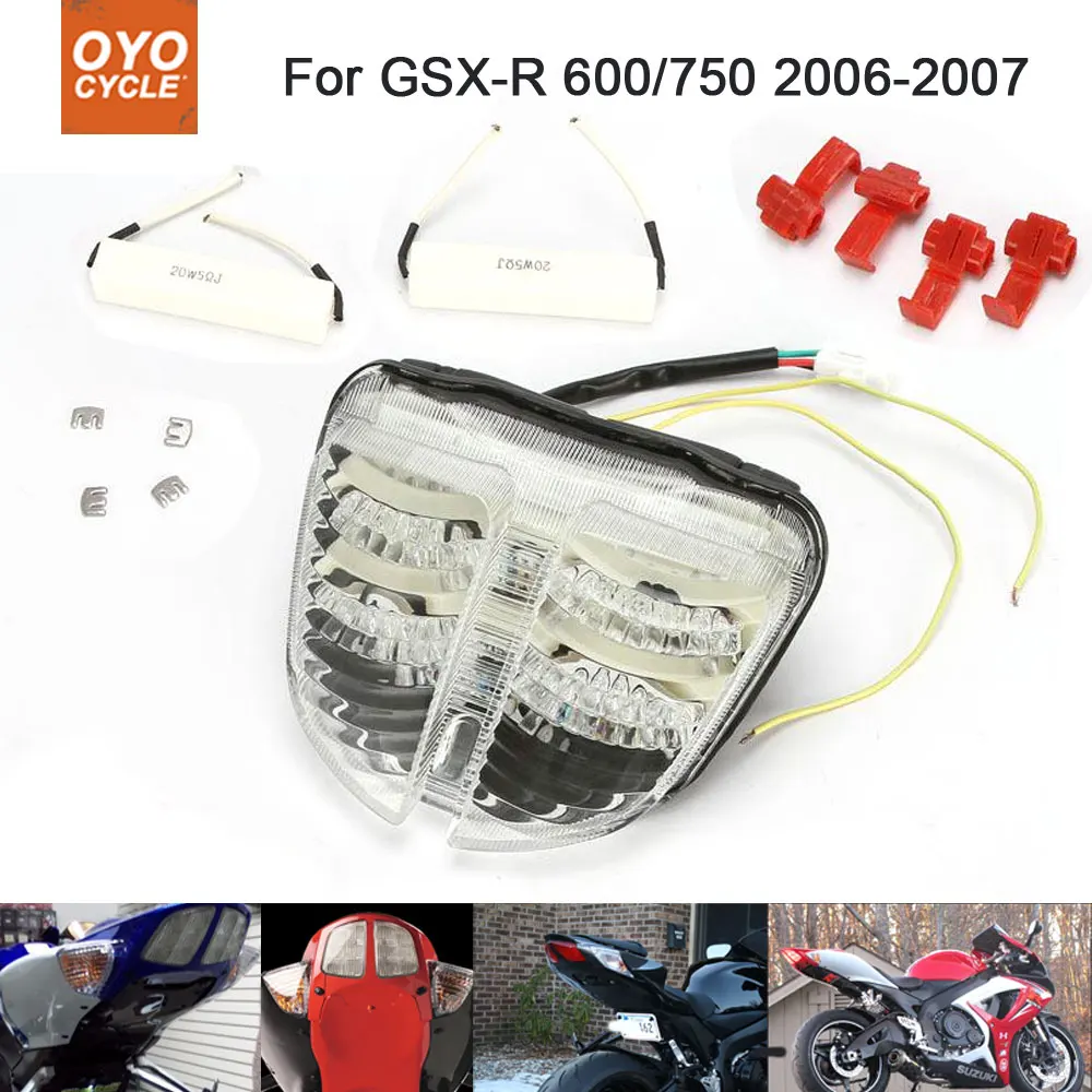 

Motorcycle Integrated LED Tail Light Brake Turn Signal Blinker For Suzuki GSXR600 GSXR750 2006 2007 GSX-R600 GSX-R750
