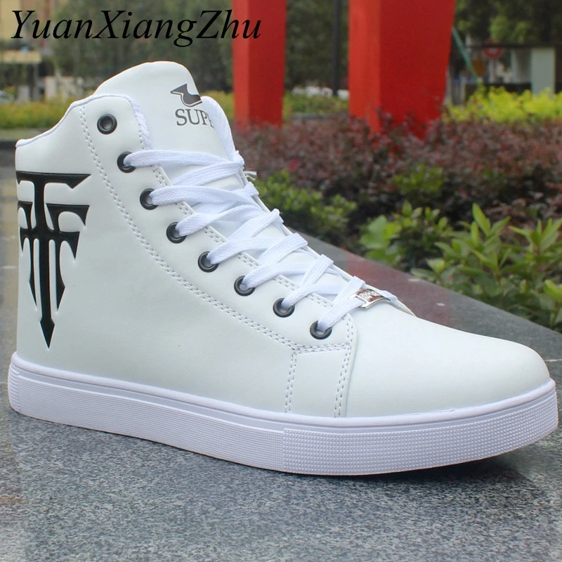 High Help Men Shoes 2018 Korean Hip hop Casual Shoes Men White / Black ...