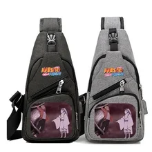 Высокое качество аниме Наруто сумки usb зарядка холст унисекс для мужчин и женщин студенческий консервативный стиль сумка на плечо