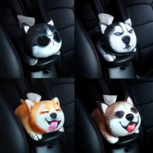 Автомобильный тканевый ящик 3D печать собака плюшевый Авто тканевый держатель Блок-тип висячий Мультифункциональный тканевый ящик Автомобильный Стайлинг подлокотник Крышка