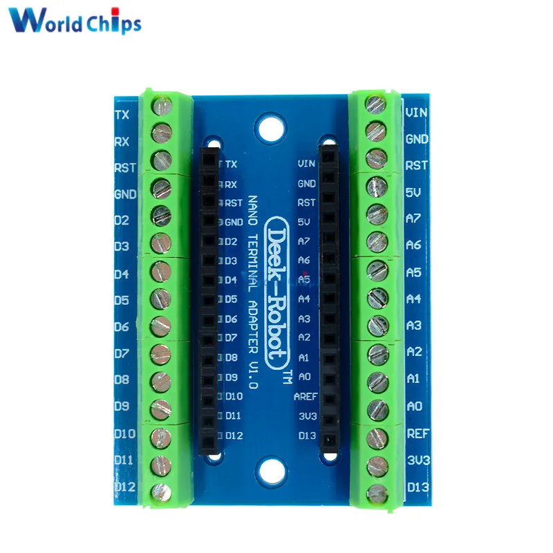 Стандартная Клеммная плата адаптера для Arduino Nano 3,0 V3.0 AVR ATMEGA328P ATMEGA328P-AU модуль расширения