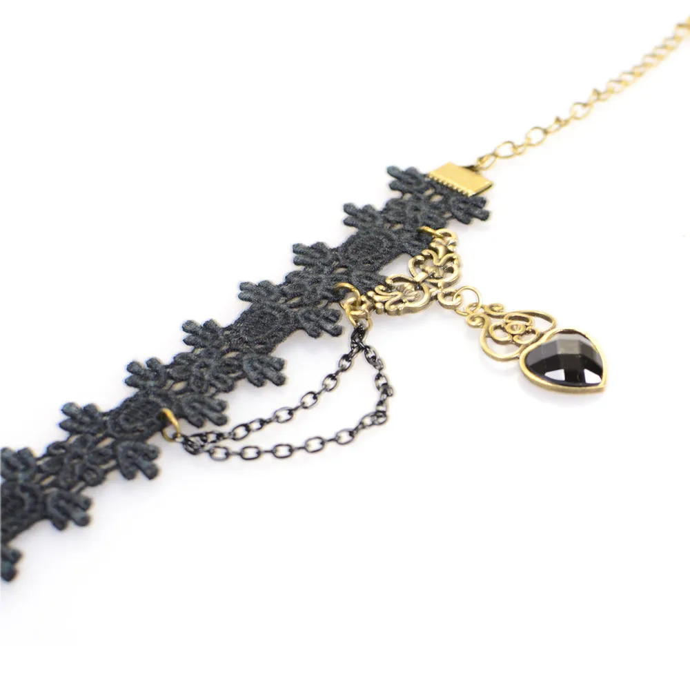 Moda gótico tatuajes negros tobilleras de con encanto de diamantes de imitación playa sandalias pies joyería tobilleras chica regalo - AliExpress Joyería accesorios