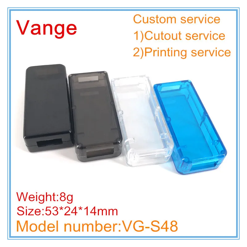 

2pcs/lot USB charger project case 53*24*14mm ABS box plastic junction enclosure housing for adapter connector