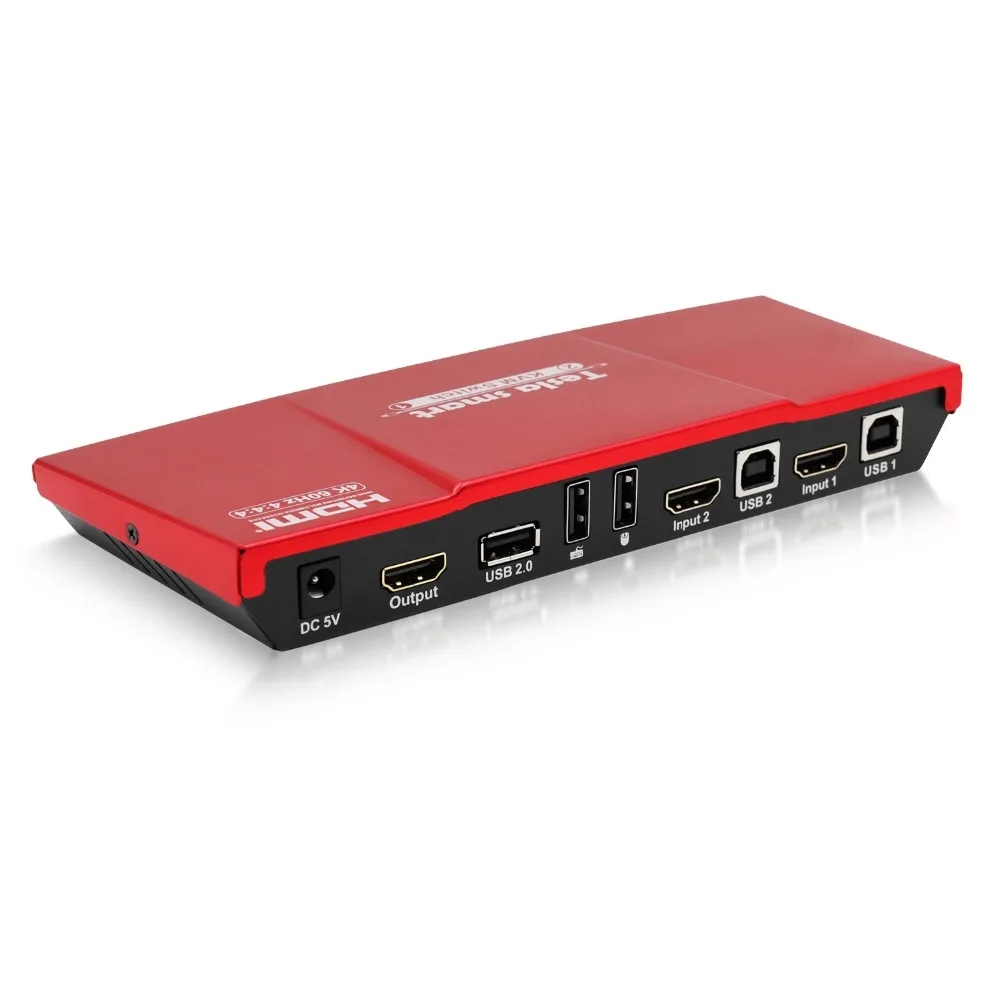 Tesla smart HDMI 2,0 KVM переключатель 2 порта USB KVM HDMI переключатель поддержка 3840*2160/4K*2K