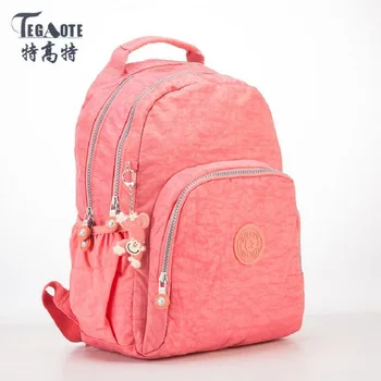 

TEGAOTE Small Backpack for Teenage Girls Mochila Feminine Backpack Female Solid Nylon Casual Women Bagpack student Bag Sac A Dos