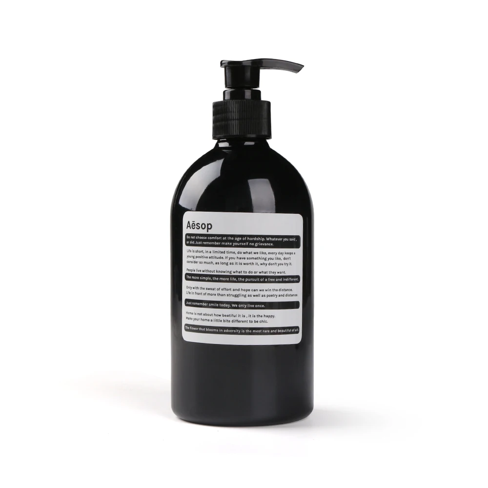 White AESOP 500 мл бутылка для хранения шампуня в скандинавском стиле Изысканная бутылка с жидким лосьоном элегантная дорожная черная пластиковая бутылка для хранения - Цвет: White AESOP