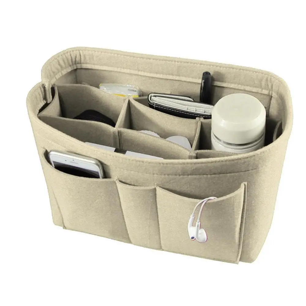 2019 فتاة أدوات الزينة تخزين أكياس ورأى منظم حقيبة الماكياج إدراج مقسم حقيبة إدراج متعددة الوظائف السفر حقيبة مستحضرات التجميل