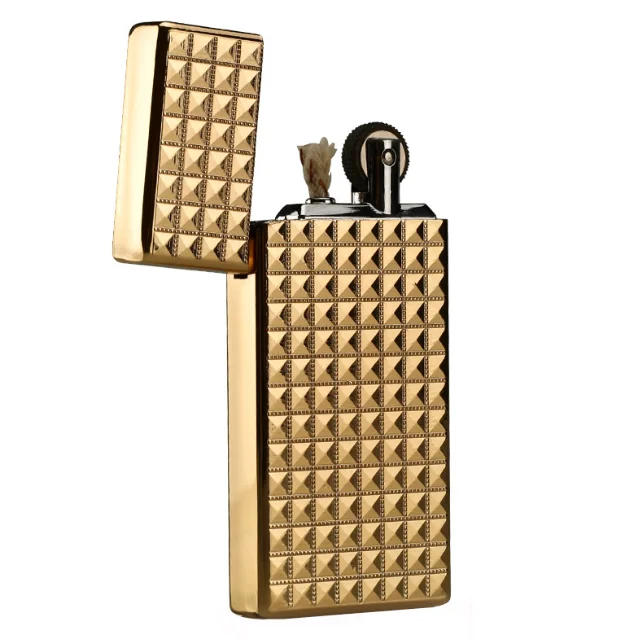 

Creative Zinc Alloy kerosene Oil Cigarette Lighter New Ultra-thin Grinding Wheel Metal Ppulley Cigar Lighter Smoking LFB649