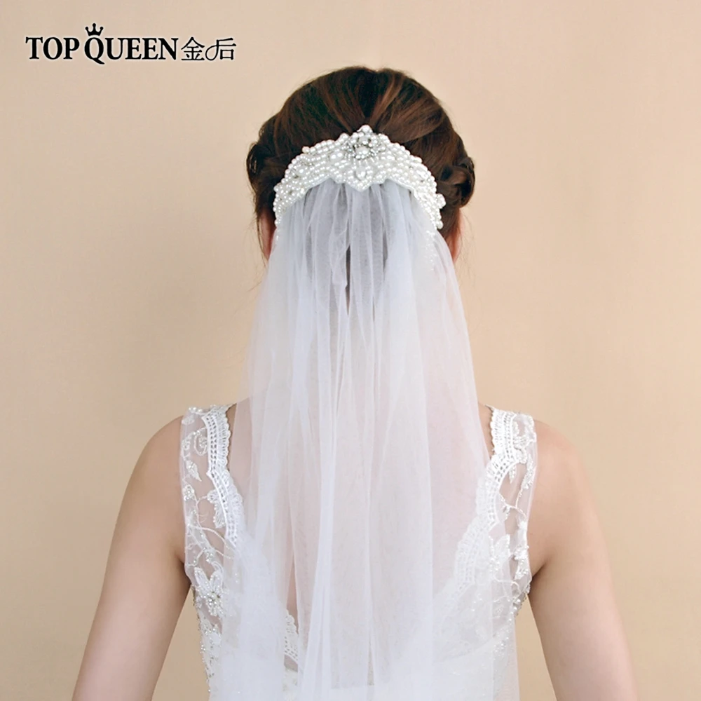 TOPQUEEN VS26A белая вуаль 1 м элегантная свадебная фата невесты слой аксессуары
