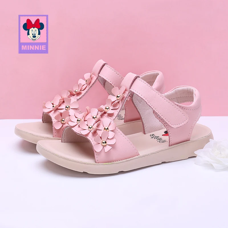 

Disney Shoes Sandals For Girls Shoes Summer Girls Shoes Children's Sandals Flower Comfortable Flat Single Beach Shoes Size 26-37