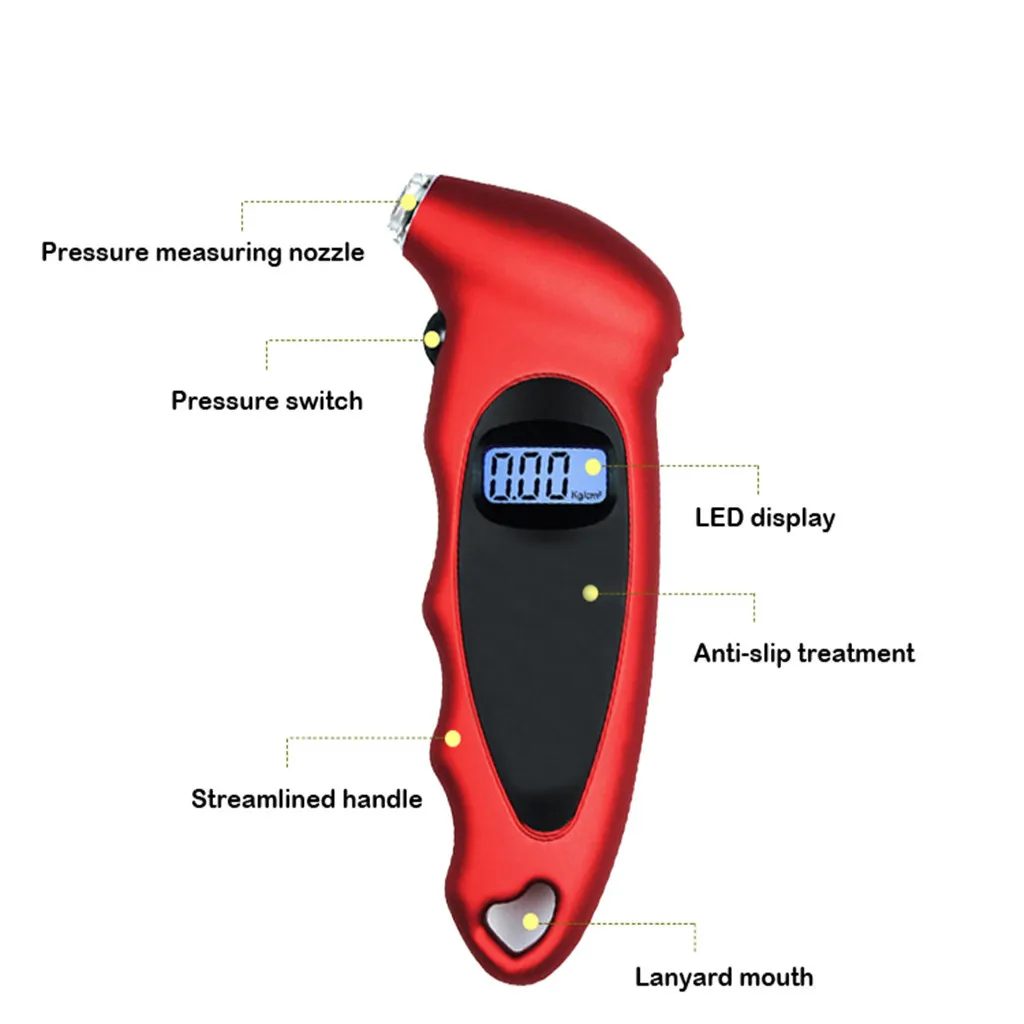 Цифровой манометр для автомобильных шин, манометр с ЖК-дисплеем, барометры, тестер для автомобиля, грузовой автомобиль, мотоцикл, велосипед, 4 цвета#20