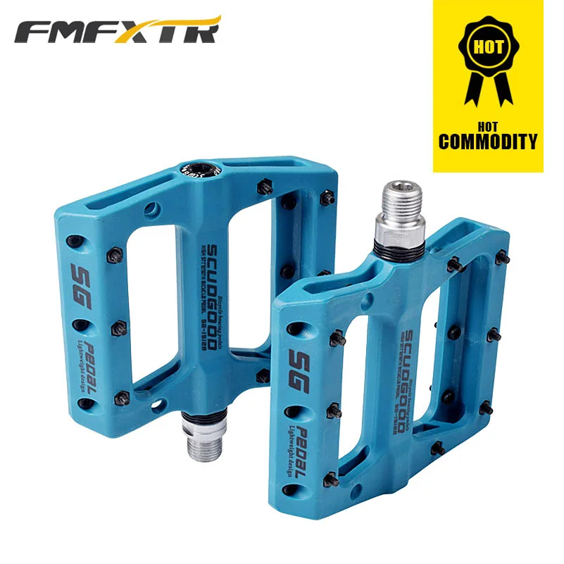 FMFXTR Bike Pedal Bicycle Pedals 3 Sealed Bearing Nylon Anti-slip Cycle Ultralight Cycling MTB bike Accessories - Цвет: blue a pair