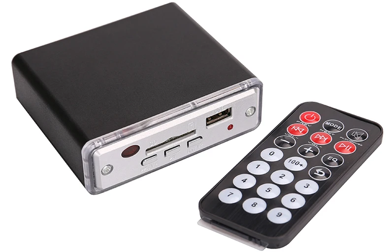 kinter A2 mini amplifier reader for speaker headphone with USB SD power light remote control  support DC12V power input black plastic enclosure (8)