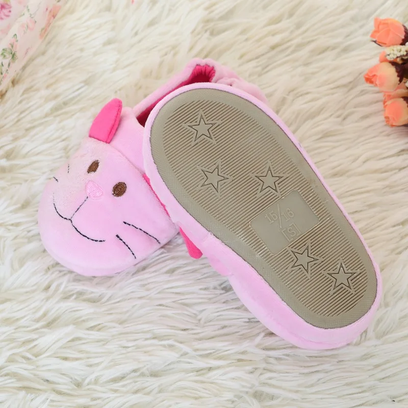 Bodensee/Детские хлопковые тапочки для мальчиков и девочек; домашние тапочки с милым рисунком кота; домашние тапочки для детей; Милая теплая обувь