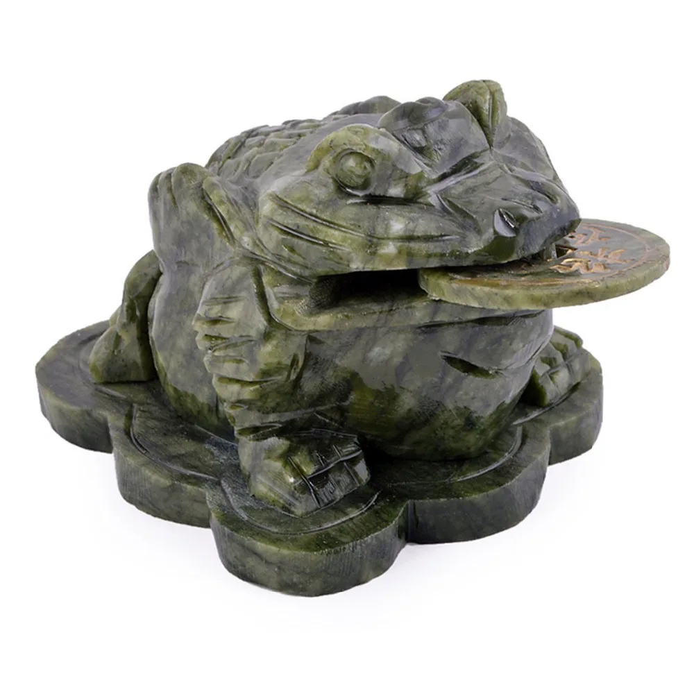 

Feng Shui Big Imitation Jade Money Frog Toad For Wealth 4.7x3.3x3.2 Inch Fengshui L7019