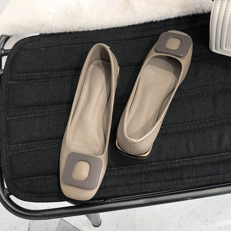 

2019 Square Toe Low Heel Womens Thick Heel Shoes Women Shoes for Work Sweet Loafers Slip On Women's Pregnant Shoes Boat Shoe