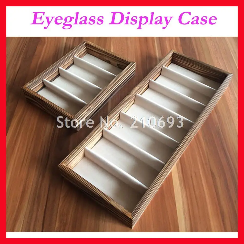 

Free Shipping Luxury Solid Wood Optical Frame Reading Glasses Sunglasses Display Case Travelling Box For 4pcs 7pcs Of Glasses 4D