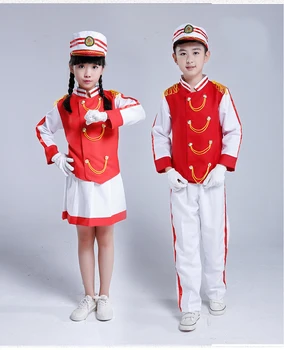 

2017 New Drum Team Clothing Primary and Middle School Students Flag Raiser Clothing Band Drummer Snare Drum Team