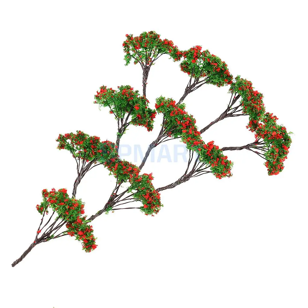 10Pcs Metal Wire Flower Tree Models 5cm 1/200 for RR Train Railway Scenery DIY Miniature Landscape Building