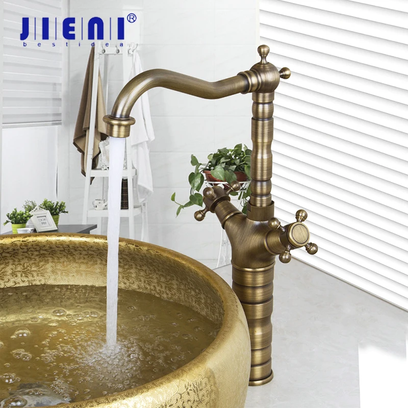 jieni-solid-brass-antique-brass-swivel-black-orb-kitchen-deck-mount-dual-handles-bathroom-sink-mixer-faucet-countertop-water-tap