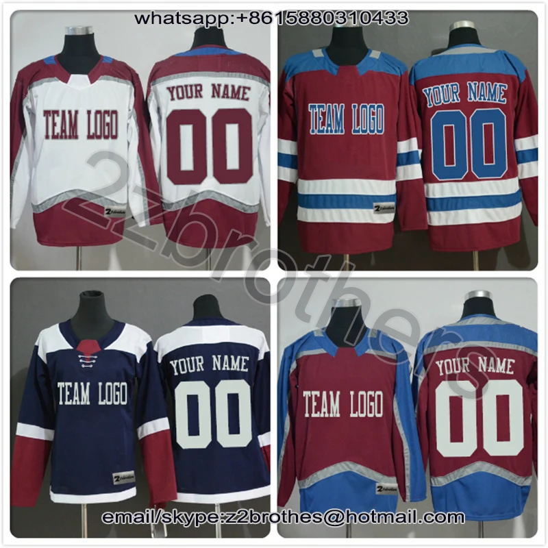 

Factory OEM Custom Ice Hockey Jersey Design DIY Your Own College Team Sweater Any Styles Embroidered Logo Men Women Kid Colorado