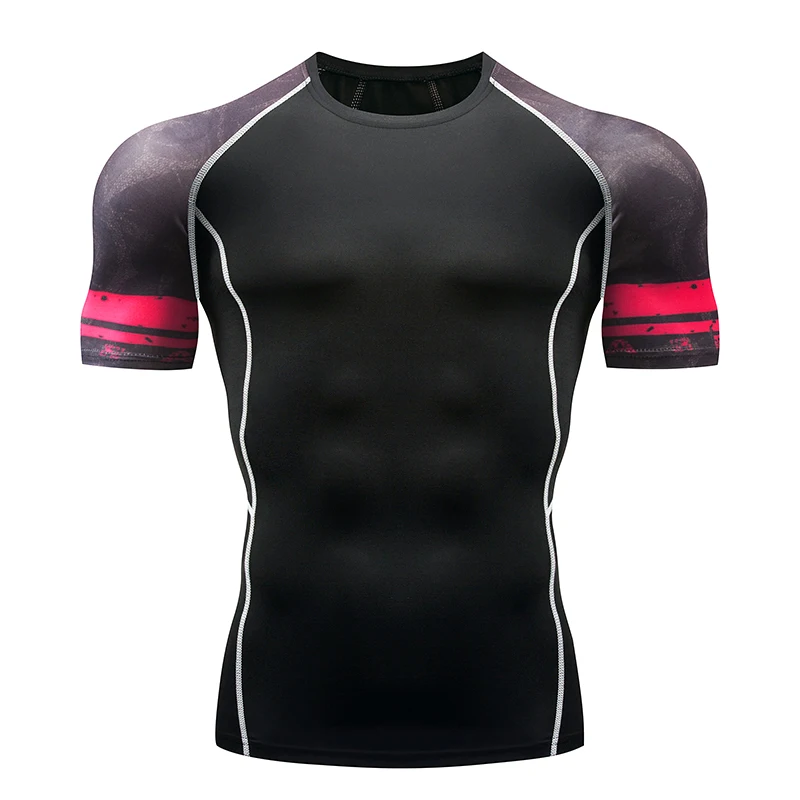 

Men's T-Shirt Compression Tights Short Sleeve Shirt Slim Top T-Shirt