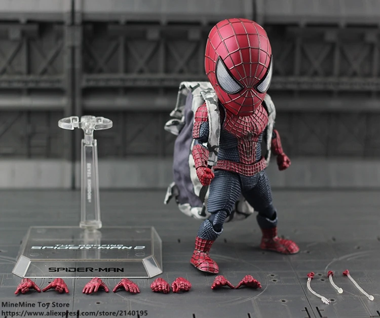 DISNEY Marvel Мстители Человек паук 18 см Q версия фигурка аниме мини украшение ПВХ