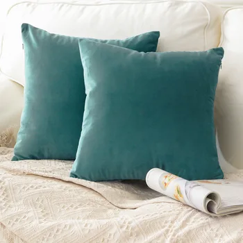 

Soft Emerald Green Velvet Pillow Case Cushion Cover Dark Green Pillow Cover No Balling-up Without Stuffing