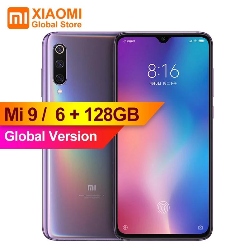 

Global Version Xiaomi Mi9 Mi 9 6GB 128GB Cellphone Snapdragon 855 Octa Core 6.39" FHD Screen 48MP Image Sensor Smartphone