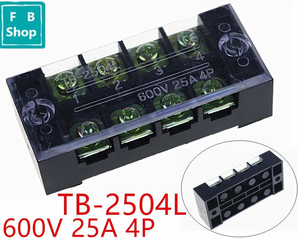 1 шт. TB 2504 2504L 600V 25A с двойным рядом 4 позиции Винтовые клеммы Газа|Клеммные колодки|