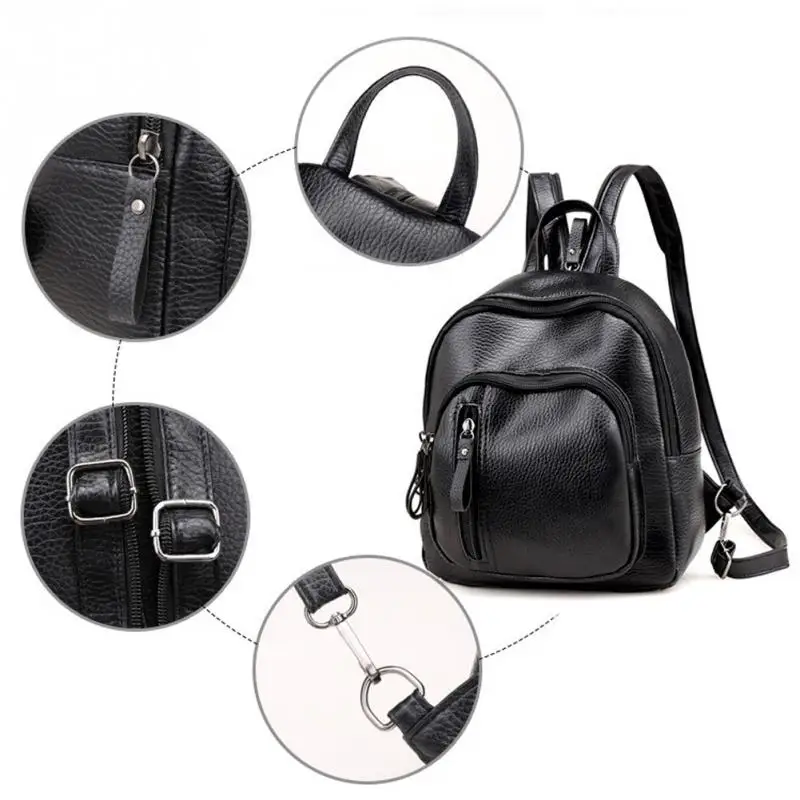 Женский рюкзак из искусственной кожи, женские повседневные школьные сумки для студентов, для подростков, девочек, красивые маленькие черные модные рюкзаки