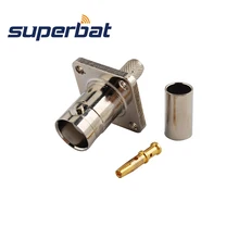 Superbat 10 шт. BNC обжимной разъем Женский 4 отверстия Панель Крепление для коаксиального кабеля RG58, RG142, LMR195