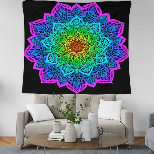 Psychedelic Мандала ковер настенный гобелен из ткани muur doek wandtapijten Прямая индийский гобелен - Цвет: 2