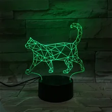 Walk Cat 3D Ночник Новинка свет акрил 7 цветов Изменение лампа в детскую спальню гостиная огни домашний декор креативный подарок
