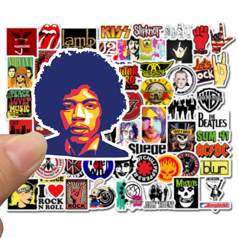 

52 Units/set ROCK Band Stickers Graffiti Waterproof Skateboard Stickers Guitar case supreme Stickers stitch fallout kids toys