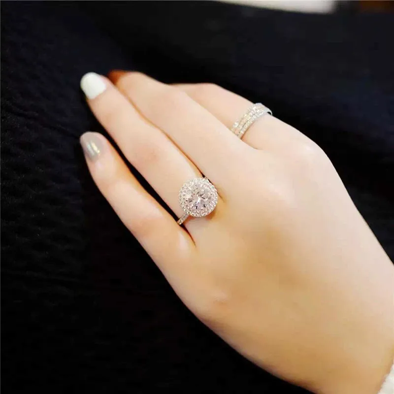 DODO красивые розовые маленькие ААА циркониевые круглые кольца для женщин роскошный 7 мм основной камень Свадебные обручальные ювелирные изделия Anillos JZ069