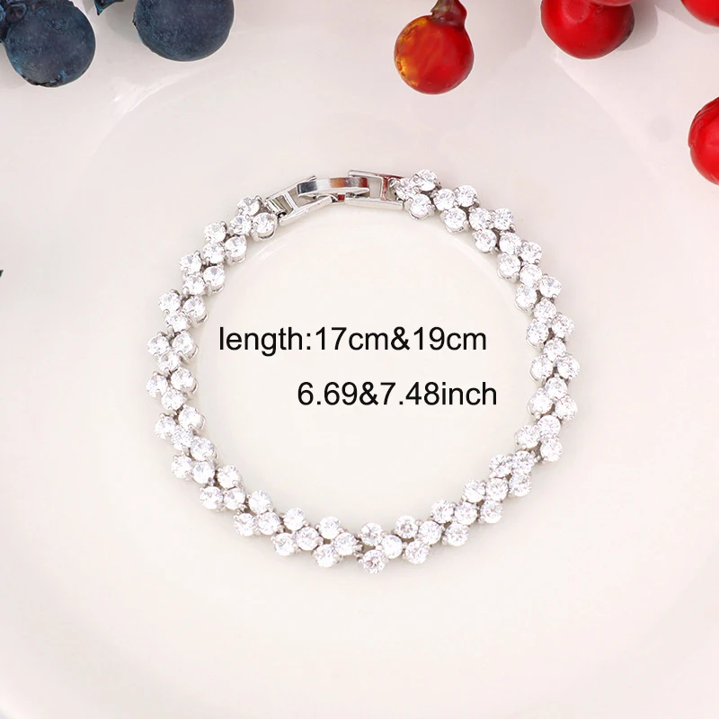 

2017 Classic Rome Charm Bracelet Femme Fashion Top Quality Swiss Cubic Zirconia Queen Style Armbanden Voor Vrouwen AB018