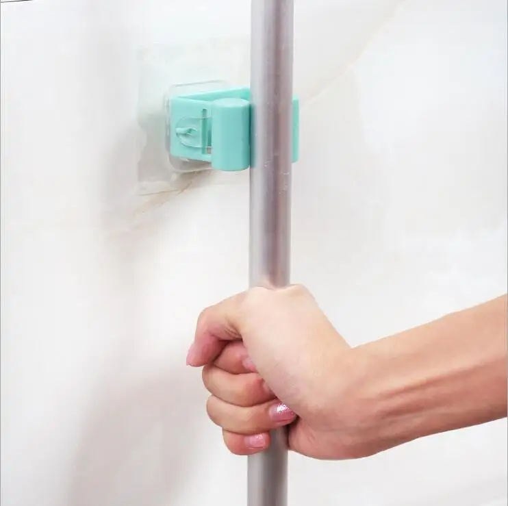 

Wall Mounted Mop Organizer Holder Hang Brush Broom Hanger Storage Rack Kitchen Tool two hanging hole WYQ