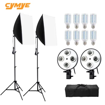 Cymye Photo Studio Kit Softbox EC01 8 LED 24w Kit for Photographic Lightings Camera & Photo Accessories