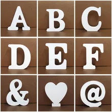 1 unidad de 10x10 cm Letras de madera decoración para fiesta de boda decoración del arte del hogar Letras adornos madera letra de alfabeto Letras en inglés Diy