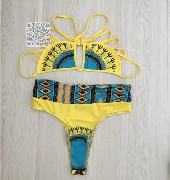 Африканский купальник с длинным рукавом, женский сексуальный бандаж, монокини,, с открытыми плечами, Цельный купальник, с высоким вырезом, цельный купальник - Цвет: Цвет: желтый